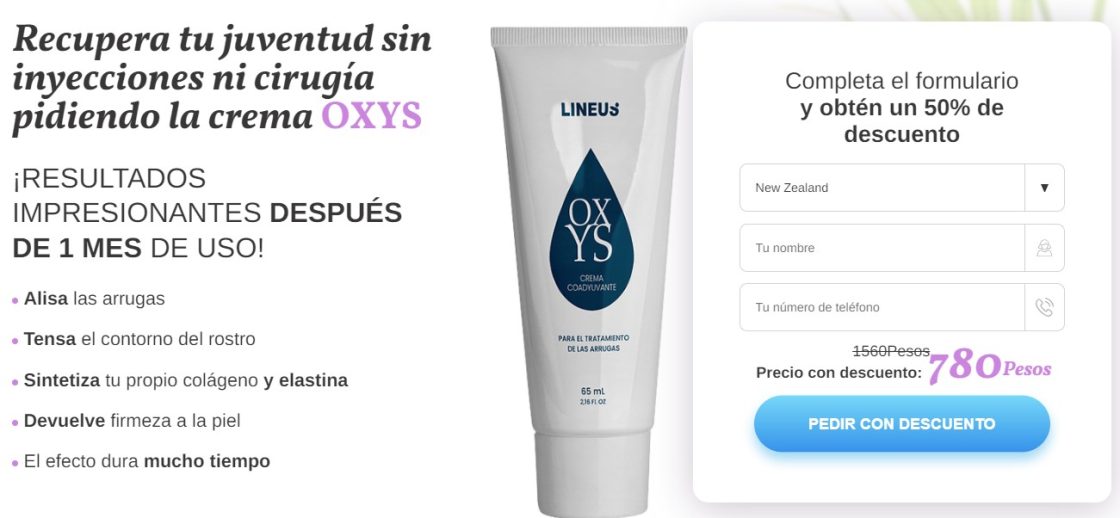 Oxys crema precio